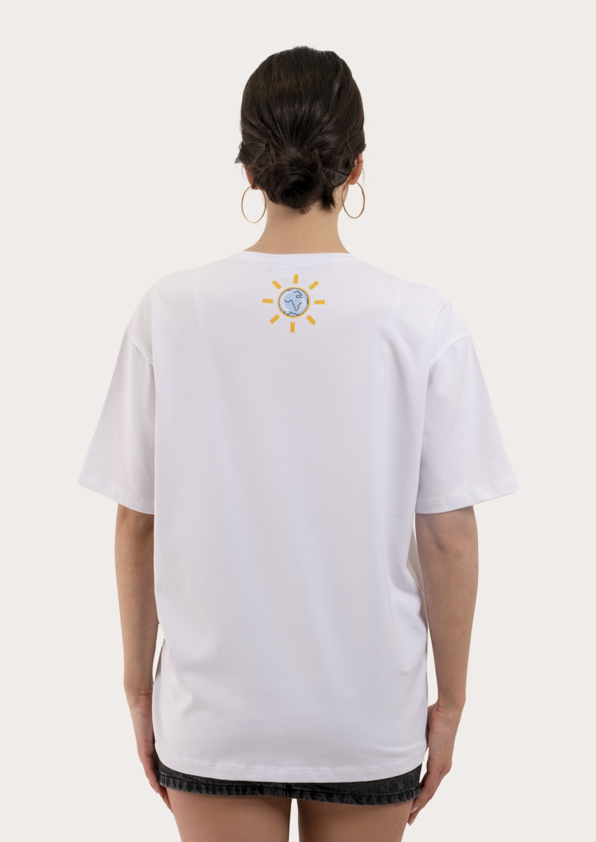 Küresel Isınma Güneş Baskılı Oversize T-Shirt