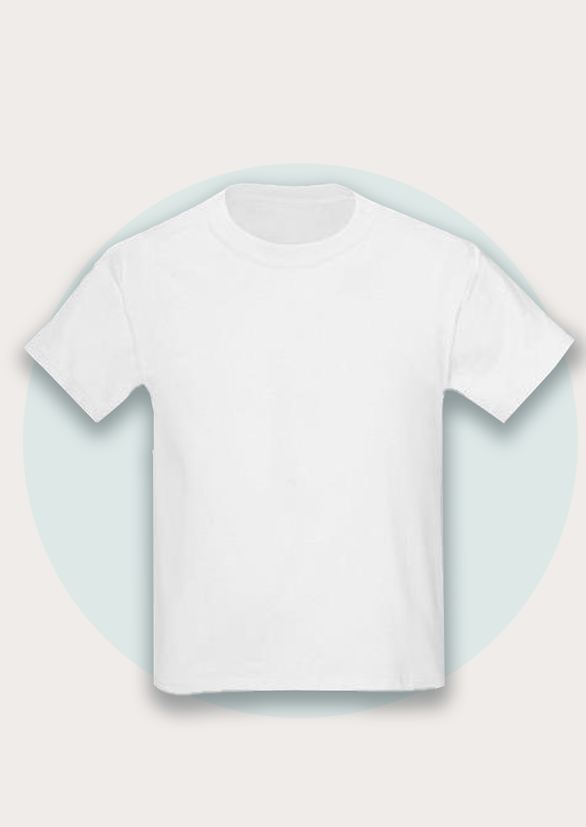 Beyaz Bisiklet Yaka Erkek T-Shirt Ön Tasarım