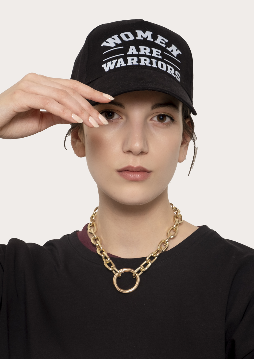 Reflektörlü Women Are Warriors Flok Baskılı Şapka