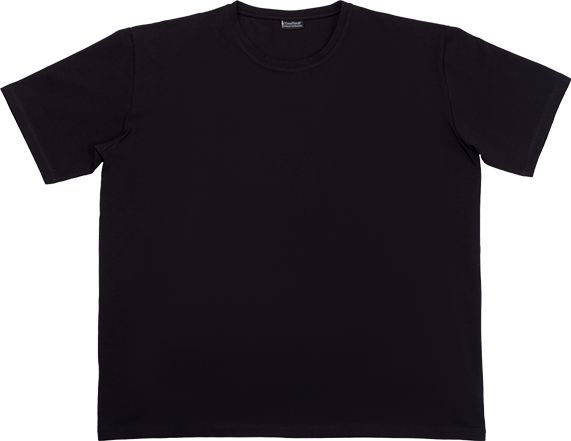 Siyah Bisiklet Yaka Erkek T-Shirt Ön Tasarım