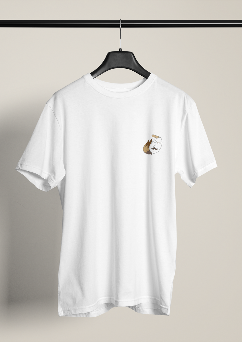 Crea-tshirt Özel Tasarım Göğüs baskılı Beyaz Erkek Bisiklet yaka T-shirt